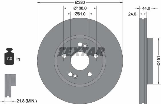 Textar 92113800 - Bremžu diski ps1.lv