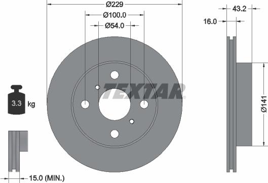 Textar 92113200 - Bremžu diski ps1.lv