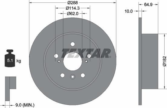 Textar 92117000 - Bremžu diski ps1.lv