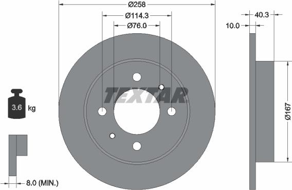 Textar 92117100 - Bremžu diski ps1.lv