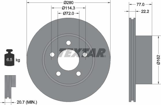 Textar 92184303 - Bremžu diski ps1.lv