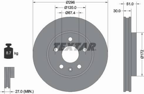 Textar 92186900 - Bremžu diski ps1.lv