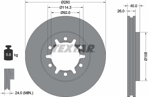 Textar 92186103 - Bremžu diski ps1.lv