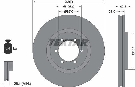 Textar 92180003 - Bremžu diski ps1.lv