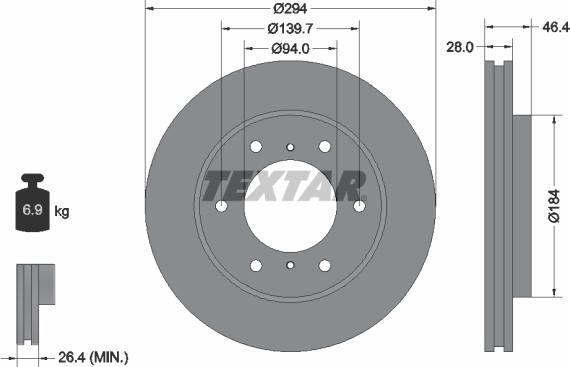 Textar 92180205 - Bremžu diski ps1.lv