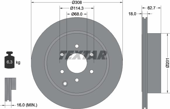 Textar 92181603 - Bremžu diski ps1.lv