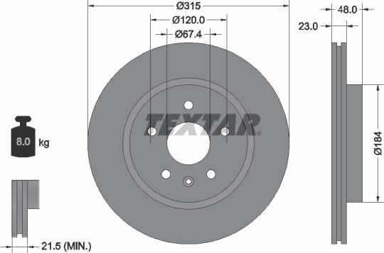 Textar 92187303 - Bremžu diski ps1.lv