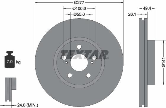 Textar 92135500 - Bremžu diski ps1.lv