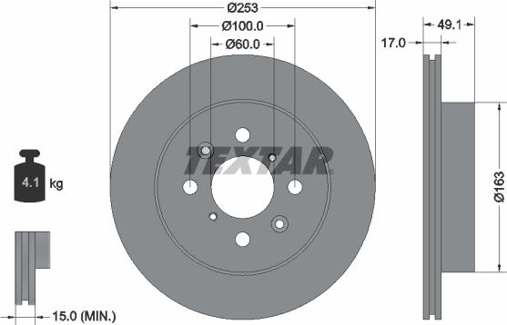 Textar 92135300 - Bremžu diski ps1.lv