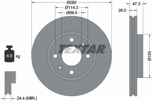 Textar 92136600 - Bremžu diski ps1.lv