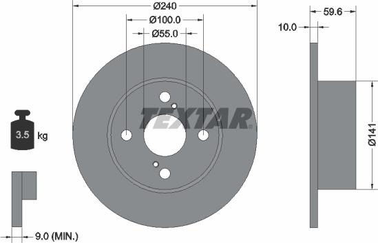 Textar 92136000 - Bremžu diski ps1.lv