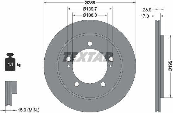 Textar 92136800 - Bremžu diski ps1.lv