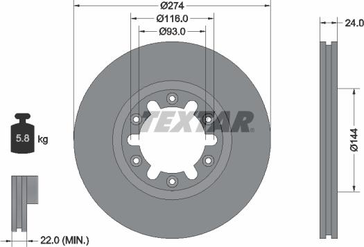 Textar 92136300 - Bremžu diski ps1.lv