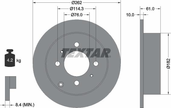 Textar 92130900 - Bremžu diski ps1.lv