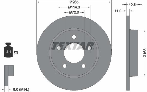 Textar 92130500 - Bremžu diski ps1.lv