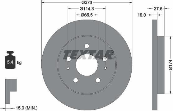 Textar 92138200 - Bremžu diski ps1.lv