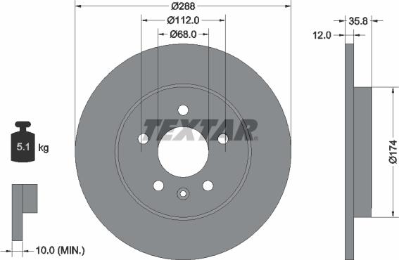 Textar 92137003 - Bremžu diski ps1.lv