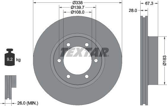 Textar 92137303 - Bremžu diski ps1.lv