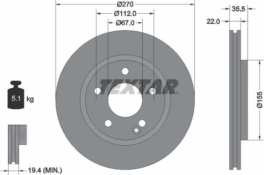 Textar 92124503 - Bremžu diski ps1.lv