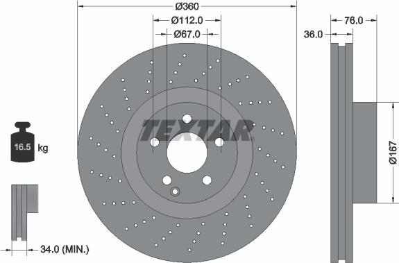 Textar 92124200 - Bremžu diski ps1.lv