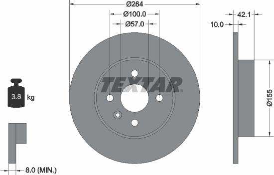 Textar 92124700 - Bremžu diski ps1.lv