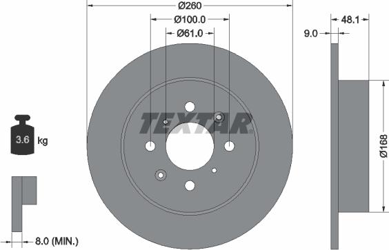 Textar 92125400 - Bremžu diski ps1.lv