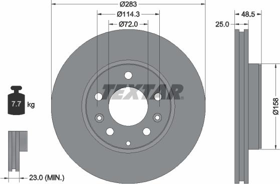 Textar 92125503 - Bremžu diski ps1.lv