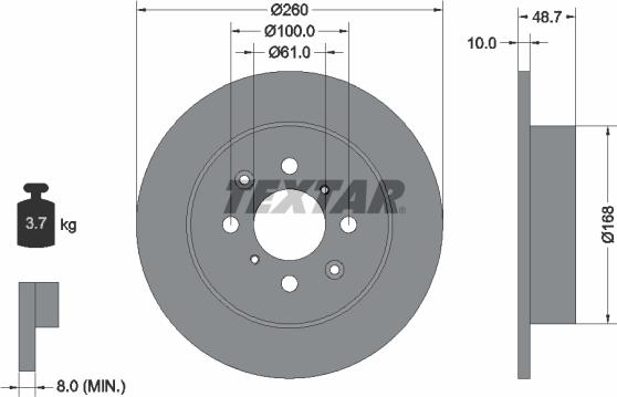 Textar 92125300 - Bremžu diski ps1.lv