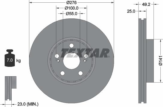 Textar 92126400 - Bremžu diski ps1.lv