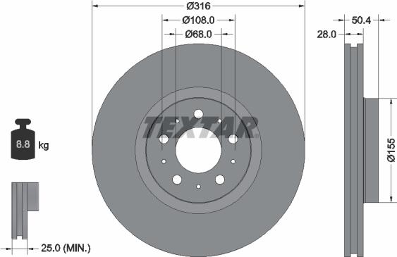 Textar 92126603 - Bremžu diski ps1.lv