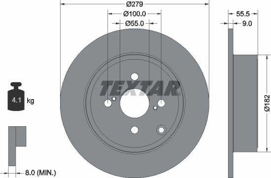 Textar 92126300 - Bremžu diski ps1.lv