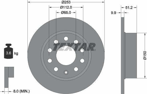 Textar 92120903 - Bremžu diski ps1.lv