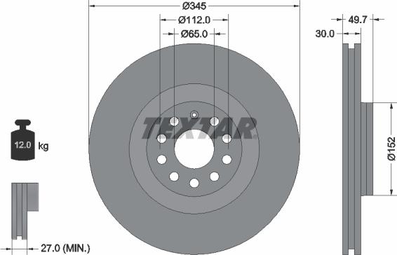 Textar 92120600 - Bremžu diski ps1.lv