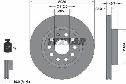 Textar 92120705 - Bremžu diski ps1.lv