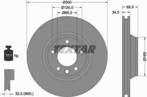 Textar 92121810 - Bremžu diski ps1.lv