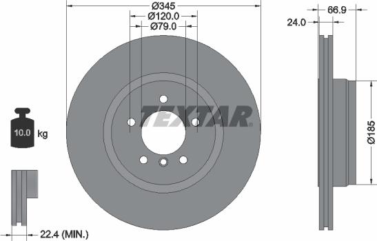 Textar 92123205 - Bremžu diski ps1.lv