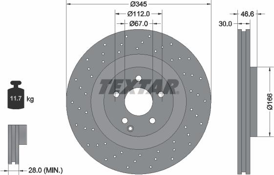 Textar 92123705 - Bremžu diski ps1.lv