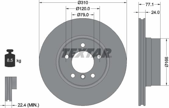 Textar 92122503 - Bremžu diski ps1.lv