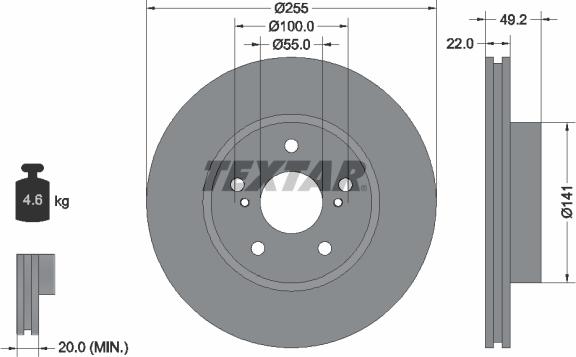 Textar 92179503 - Bremžu diski ps1.lv