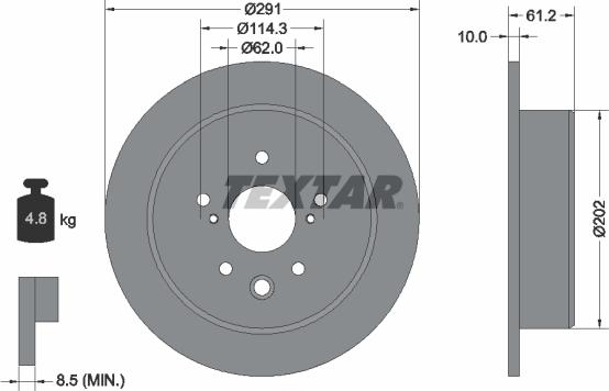 Textar 92179803 - Bremžu diski ps1.lv