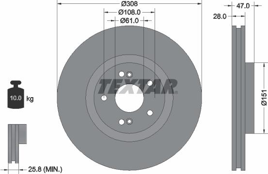 Textar 92174005 - Bremžu diski ps1.lv