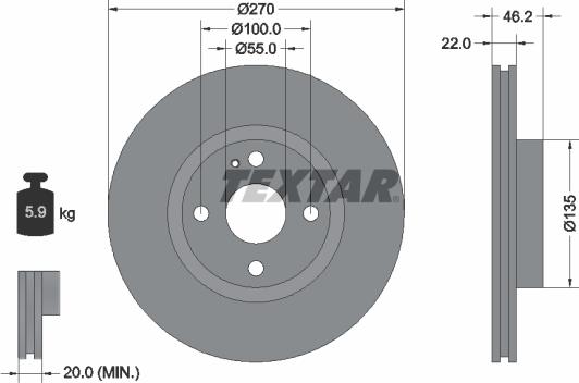 Textar 92175900 - Bremžu diski ps1.lv