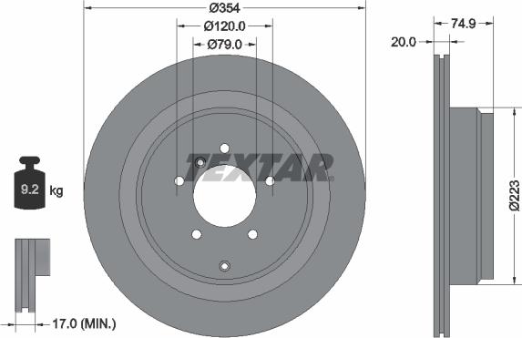 Textar 92175505 - Bremžu diski ps1.lv