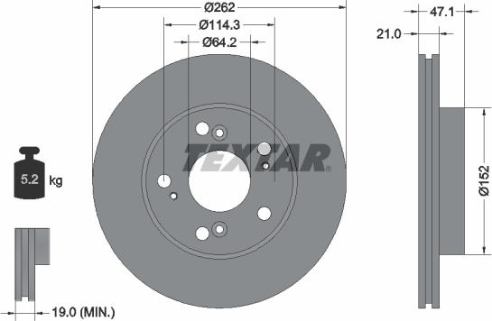 Textar 92175803 - Bremžu diski ps1.lv