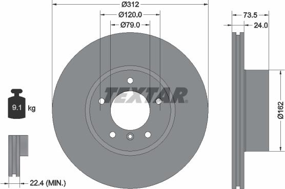 Textar 92176105 - Bremžu diski ps1.lv