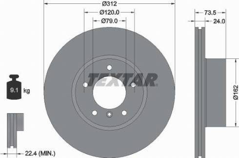 Textar 92176100 - Bremžu diski ps1.lv