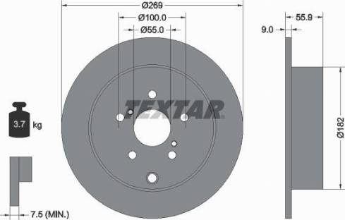 Textar 92170400 - Bremžu diski ps1.lv