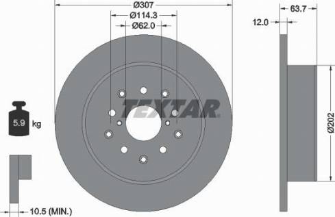 Textar 92170800 - Bremžu diski ps1.lv