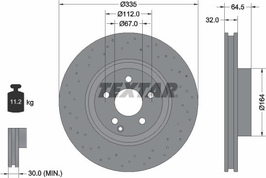 Textar 92171903 - Bremžu diski ps1.lv