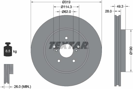 Textar 92171503 - Bremžu diski ps1.lv